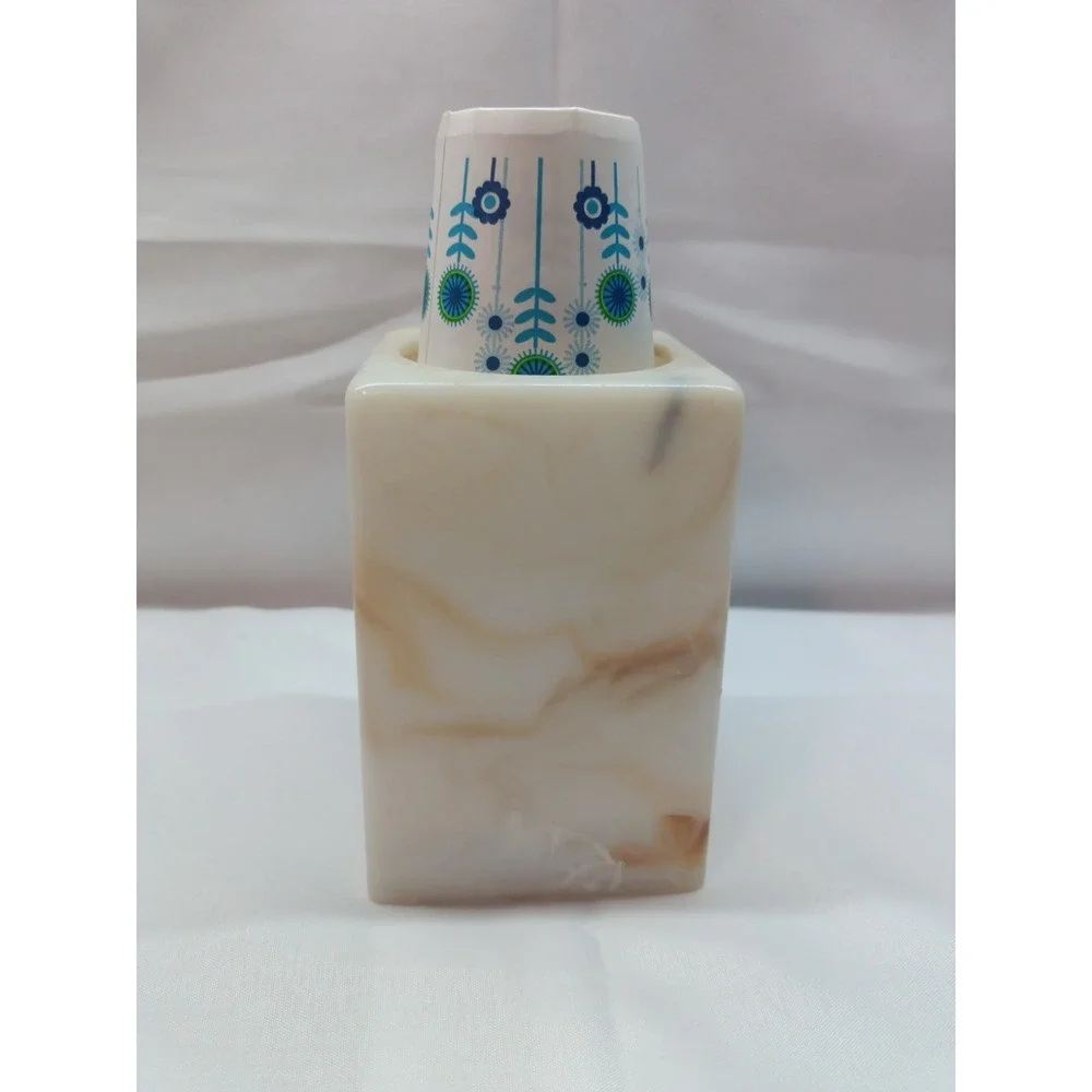 Vintage Dixie Cup Dispenser Countertop Spring Pop-Up Marble Plastic 3 oz Cups‎